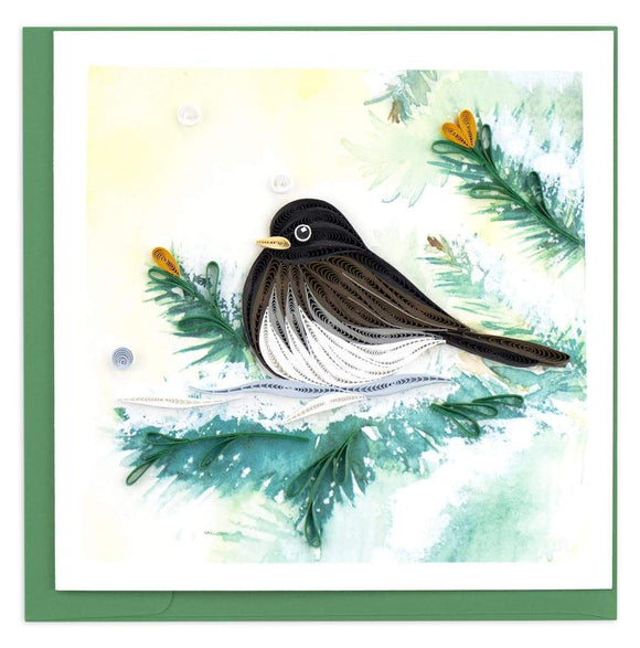 Quilled Dark-eyed Junco Greeting Card.
