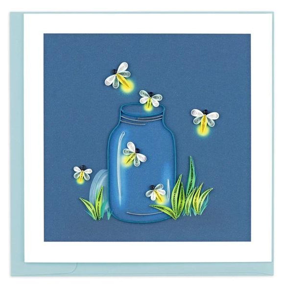 Quilled Fireflies Greeting Card.
