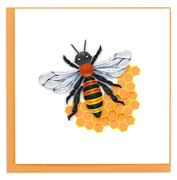 Quilled Honey Bee Greeting Card.