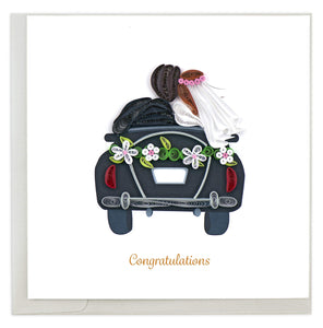 Quilled Just Married Greeting Card.