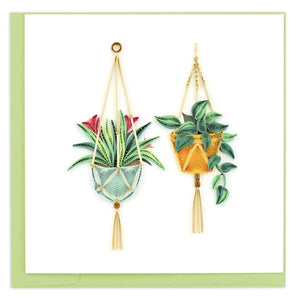 Quilled Macrame Plant Hangers Greeting Card.