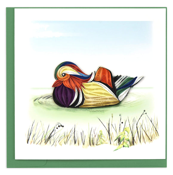 Quilled Mandarin Duck Greeting Card.