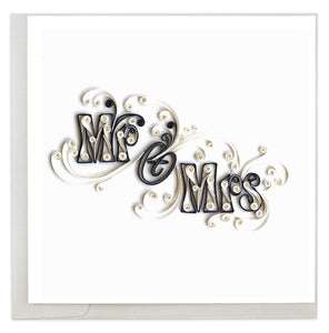 Quilled Mr. & Mrs. Wedding Card.