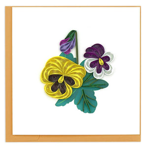 Quilled Pansies Greeting Card.
