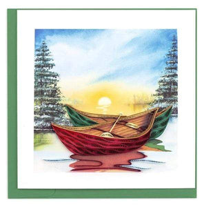Quilled River Canoes Greeting Card.