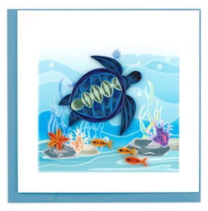 Quilled Sea Turtle Greeting Card.