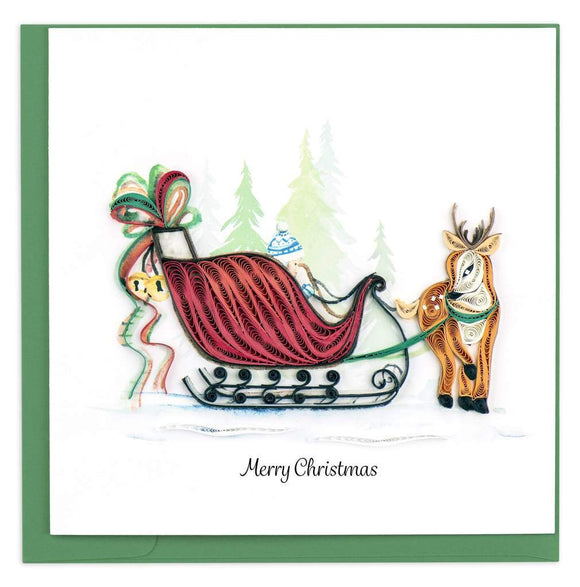 Quilled Sleigh Ride Christmas Card.