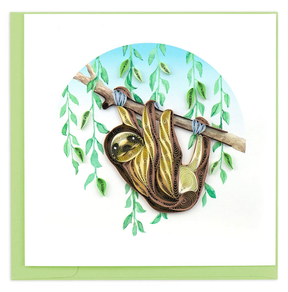 Quilled Sloth Greeting Card.