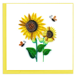 Quilled Sunflower Greeting Card.