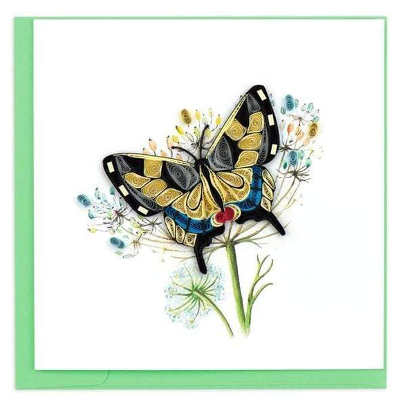 Quilled Swallowtail Butterfly Greeting Card.