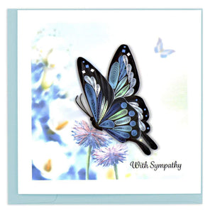 Quilled Sympathy Butterfly Greeting Card.