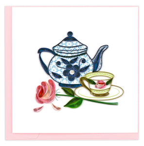 Quilled Tea Party Greeting Card.