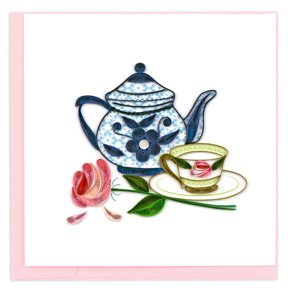 Quilled Tea Party Greeting Card.
