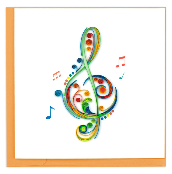 Quilled Treble Clef Greeting Card.