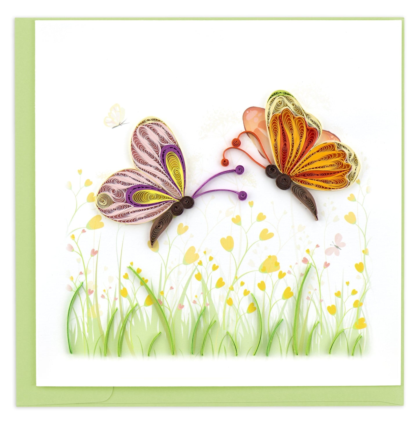Quilled Two Butterflies Greeting Card.