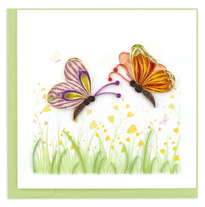 Quilled Two Butterflies Greeting Card.