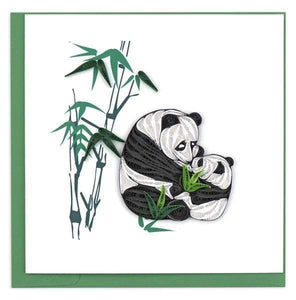 Quilled Two Pandas Card.