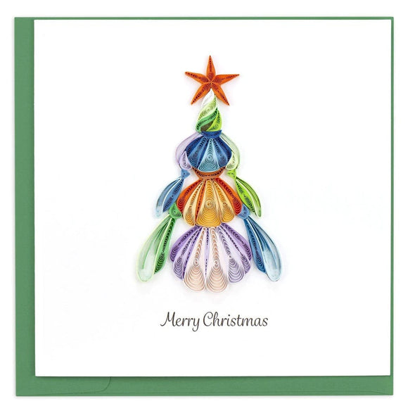 Quilled Seashell Christmas Tree Card