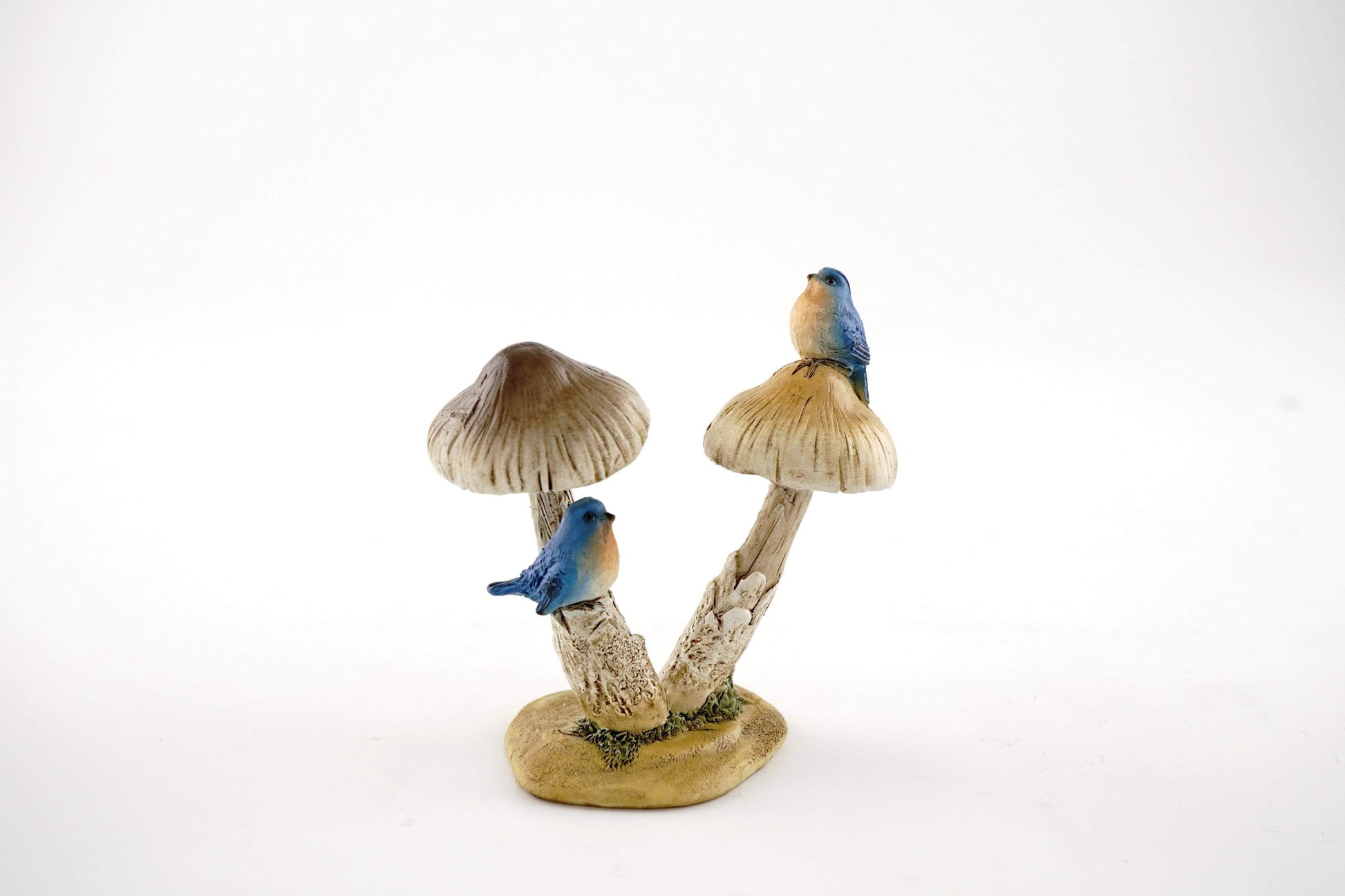 Bluebirds On Mushroom.