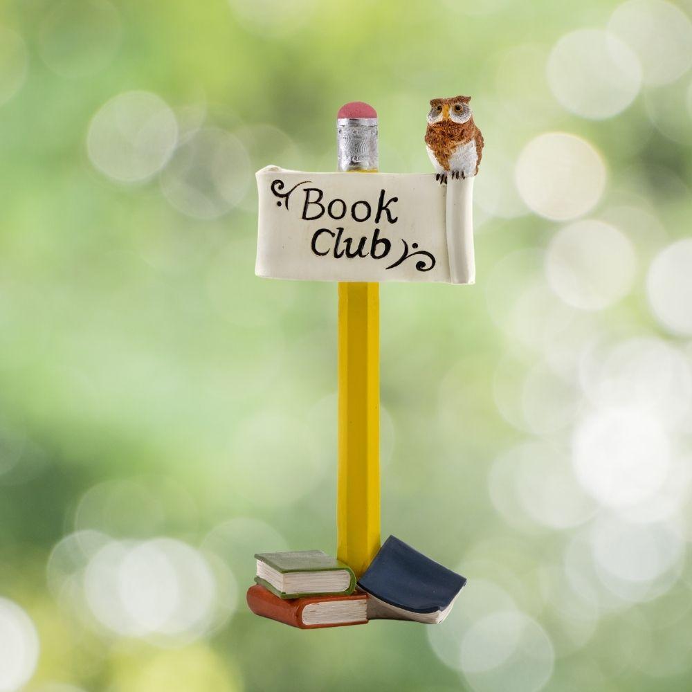 Book Club Sign with Owl.