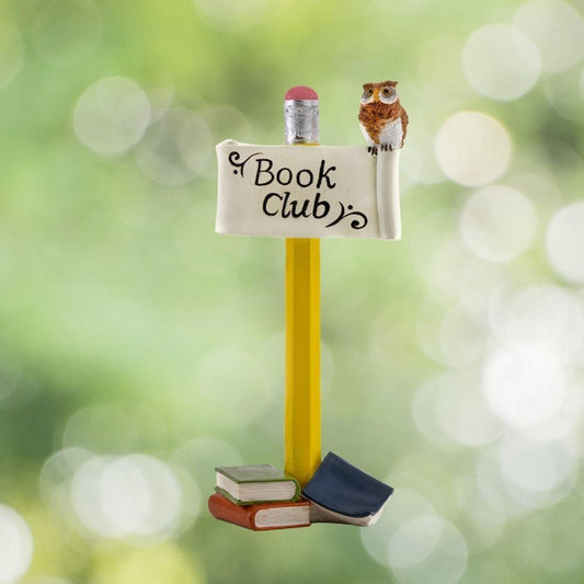 Book Club Sign with Owl.