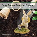 Fairy Bunny Gardener Digging.