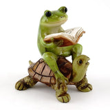 Frog Reading on Turtle.