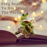 Frog Reading on Turtle.