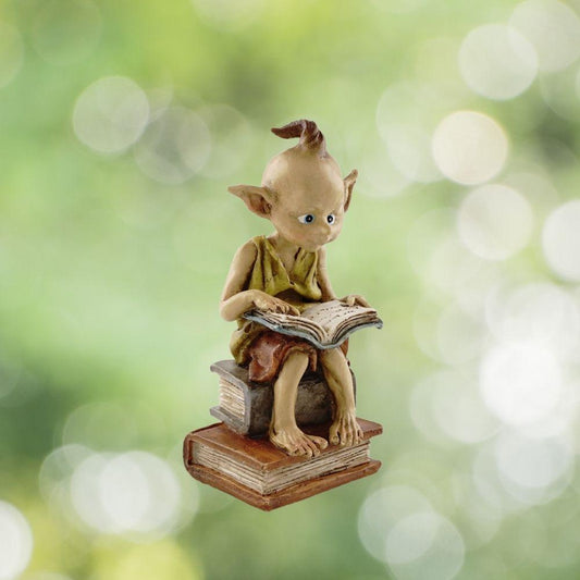 Garden Pixie Reading A Book.