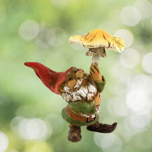 Gnome with Mushroom Umbrella.