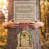 Large Charming Wood Log Fairy Door.