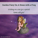 Little Fairy and Frog on Stone.