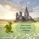 Mini Green Dragon With Ladybug.
