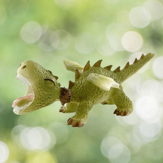 Mini Green Standing Dragon Roaring.