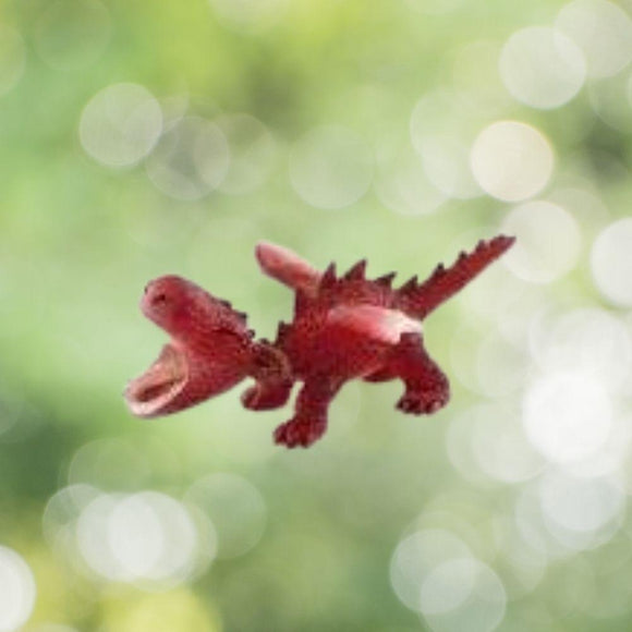 Mini Red Standing Dragon Roaring.
