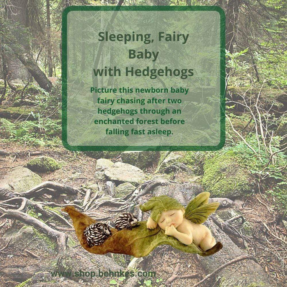 Sleeping Fairy Baby with Hedgehogs.